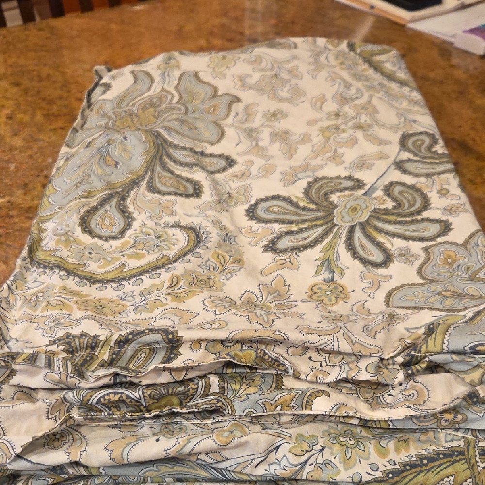 Pottery Barn Paisley Duvet Cover in Blue and Green With Shams